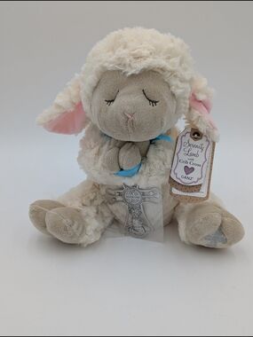 Serenity Lamb Plush with Crib Cross - GANZ - Cream, Light Pink, Beige